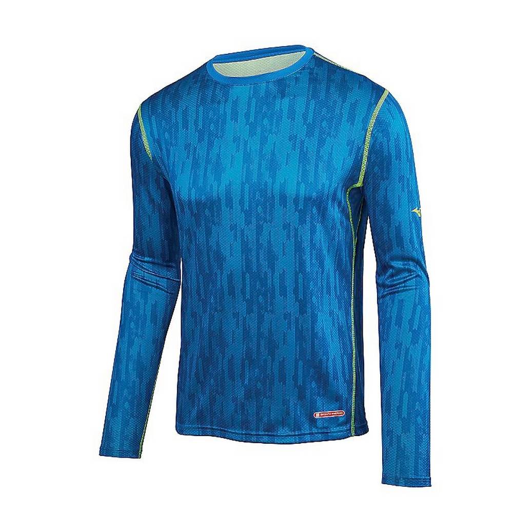 Mizuno Breath Thermo - Erkek Base Layer - Mavi/Sarı Türkiye (JHRQNO-937)